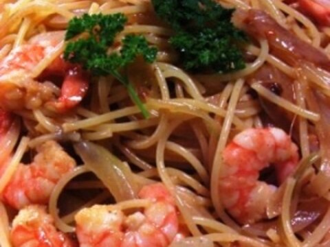 夏はひんやり　エビとうにの冷製パスタ